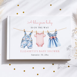 Blue Jean Girl Baby Shower Guest Book ゲストブック