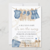 Blue Jean Girl Baby Shower Invitation 招待状 (正面)