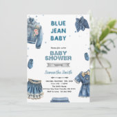 Blue jean girl baby shower invitation 招待状 (スタンド正面)
