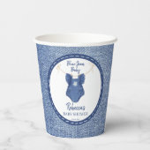 Blue jean girls baby shower monogrammed 紙コップ (裏面)