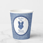 Blue jean girls baby shower monogrammed 紙コップ (正面)