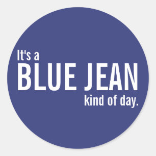 Blue Jean KindのDay Blueステッカーカジュアル ラウンドシール