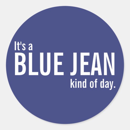 Blue Jean KindのDay Blueステッカーカジュアル ラウンドシール (正面)