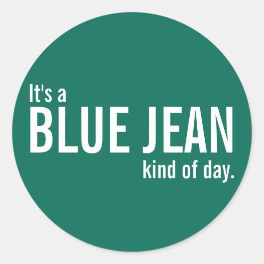 Blue Jean KindのDay Greenステッカーカジュアル ラウンドシール (正面)