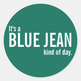 Blue Jean KindのDay Greenステッカーカジュアル ラウンドシール