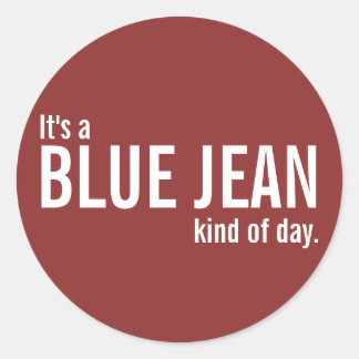 Blue Jean Kind Day Redのステッカーカジュアル ラウンドシール