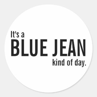 Blue Jean Kind Day Whiteのステッカーカジュアル ラウンドシール