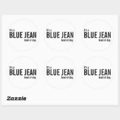 Blue Jean Kind Day Whiteのステッカーカジュアル ラウンドシール (シート)