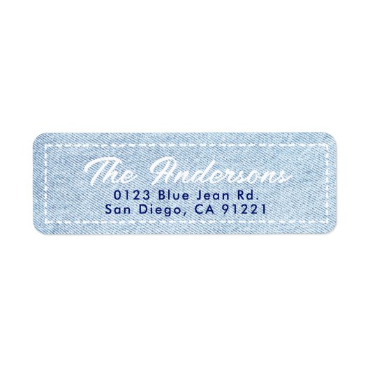 Blue Jean Minimal Return Address ラベル (正面)