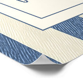 Blue Jean Teddy Bear 1st Birthday Welcome Sign ポスター (角)