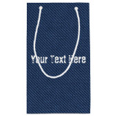 Blue Jeansファブリック – テキストの追加 – カスタマイズ可能 スモールペーパーバッグ (裏面)