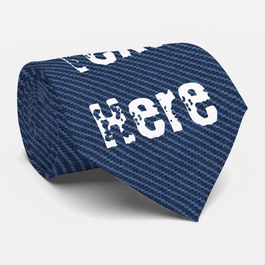 Blue Jeansファブリック – テキストの追加 – カスタマイズ可能 ネクタイ (ロール)