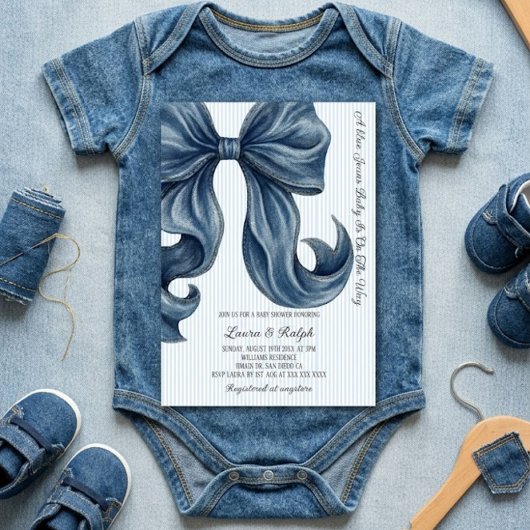 Blue Jeans Baby Shower 招待状