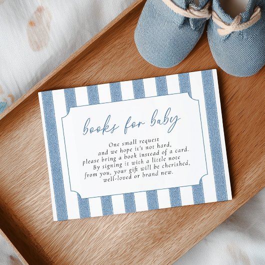 Blue Jeans Baby Shower Books for Baby エンクロージャーカード