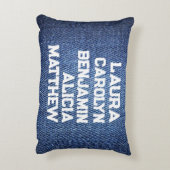 Blue jeans Grandchildren's names simple modern アクセントクッション (裏面(縦))