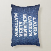 Blue jeans Grandchildren's names simple modern アクセントクッション (正面(垂直))