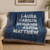 Blue jeans Grandchildren's names simple modern スローブランケット
