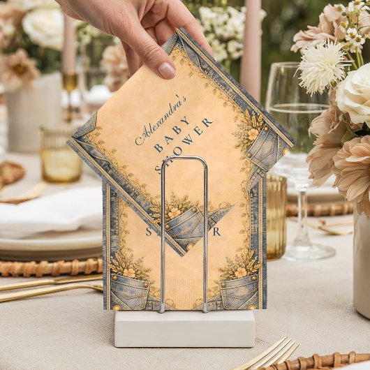 Blue Jeans Little Cowboy Baby Shower スタンダードカクテルナプキン