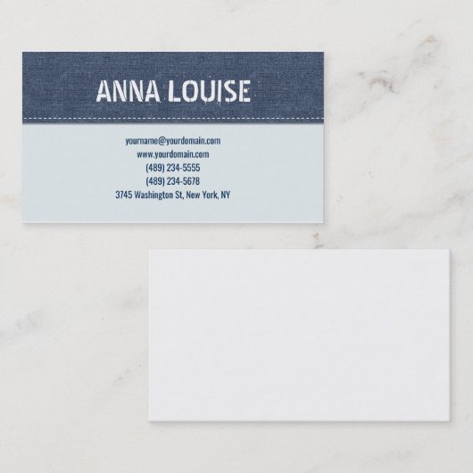 Blue jeans simple 名刺 (正面/裏面)