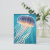 Blue Jellyfish | Ocean Animal Painting ポストカード (スタンド正面)