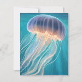 Blue Jellyfish | Ocean Animal Painting Card (正面)