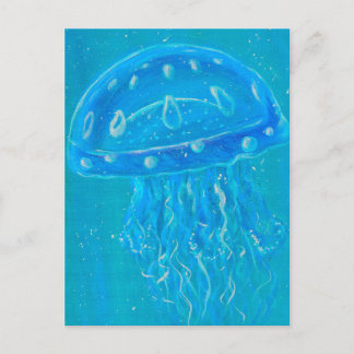 Blue Jellyfish Painting ポストカード