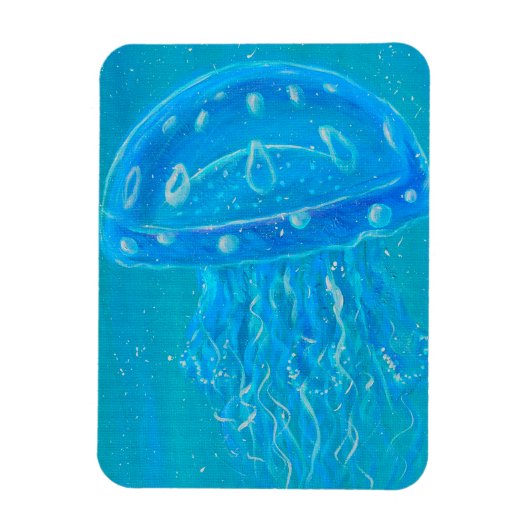Blue Jellyfish Painting マグネット (縦)
