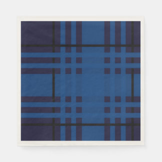 Blue Jewel Plaid Tartan Paper Napkin スタンダードランチョンナプキン