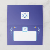 Blue Jewish Star of David with Border プレイスカード (外部開封)