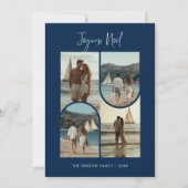 Blue Joyeux Noel Christmasフランスの Newlywed写真 シーズンカード (正面)