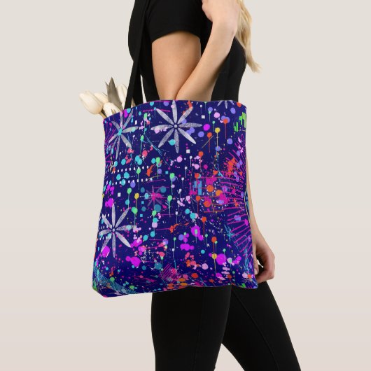 Blue Jubilee Abstract Art  トートバッグ (クローズアップ)