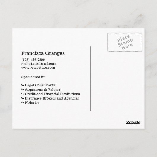 Blue Justリスト実在に掲載された広告テンプレート ポストカード (裏面)