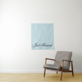 Blue Just Married Fabric Car Wedding Banner Sign タペストリー (インサイチュ)