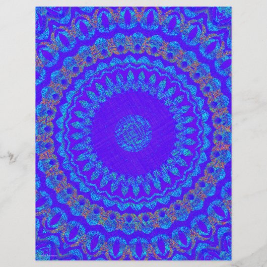 Blue Kaleidoscope Scrapbook Paper 2-Sided Page (裏面)