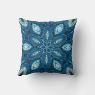 Blue Kaleidoscope Throw Pillow クッション