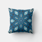 Blue Kaleidoscope Throw Pillow クッション (正面)