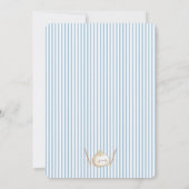 Blue Kawaii Boy Bow Asian Dumpling Baby Shower  サンキューカード (裏面)