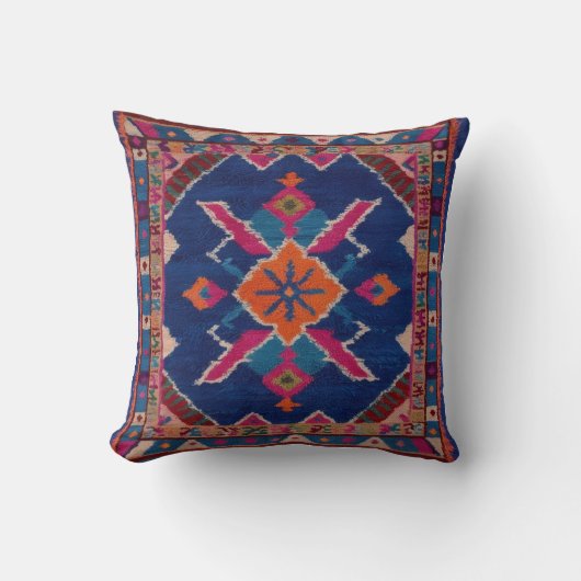 Blue Kilim Pillows：完璧なアクセント クッション (正面)