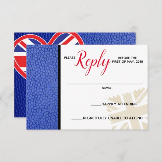 Blue Kingdom 統一された Passportの応答カード 出欠カード (正面/裏面)