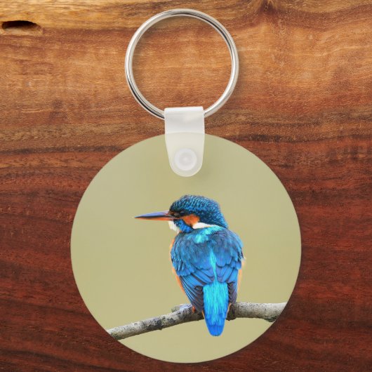 Blue Kingfisher Bird キーホルダー (正面)