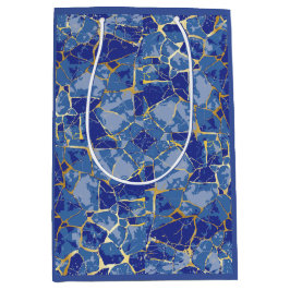 Blue Kintsugi Gold Vein ミディアムペーパーバッグ