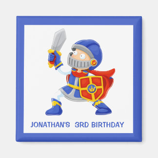 Blue Knight In Armor Kids 3rd Birthday マグネット