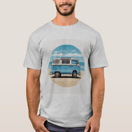 Blue Kombi Beach Circle Tee - Vintage Coastal Cha Tシャツ