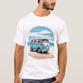 Blue Kombi Beach Circle Tee - Vintage Coastal Cha Tシャツ