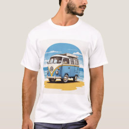Blue Kombi Beach Circle Tee - Vintage Coastal Cha Tシャツ