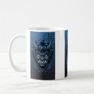 Blue Korean Dokkaebi Oni Mask - Asian Folklore Dem コーヒーマグカップ