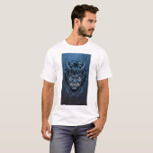Blue Korean Dokkaebi Oni Mask Tシャツ (正面フル)
