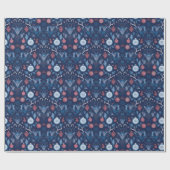 Blue Krampus Wrapping Paper | Unique Dark Holiday  ラッピングペーパー (フラット)