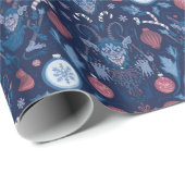 Blue Krampus Wrapping Paper | Unique Dark Holiday  ラッピングペーパー (ロールコーナー)