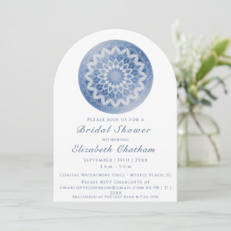 Blue Lace Mandala Bridal Shower 招待状